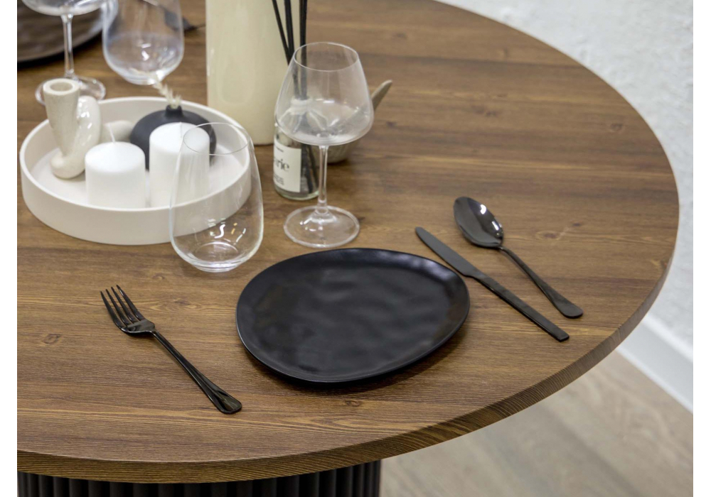 Стол деревянный Woodville Барел 100 орех кантри, черный, ножки черные