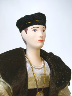 Кукла фарфоровая в мужском европейском придворном костюме. Немцы