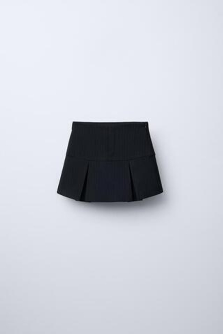 ZARA ЮБКА-ШОРТЫ В ТОНКУЮ ПОЛОСКУ, МОРСКОЙ СИНИЙ