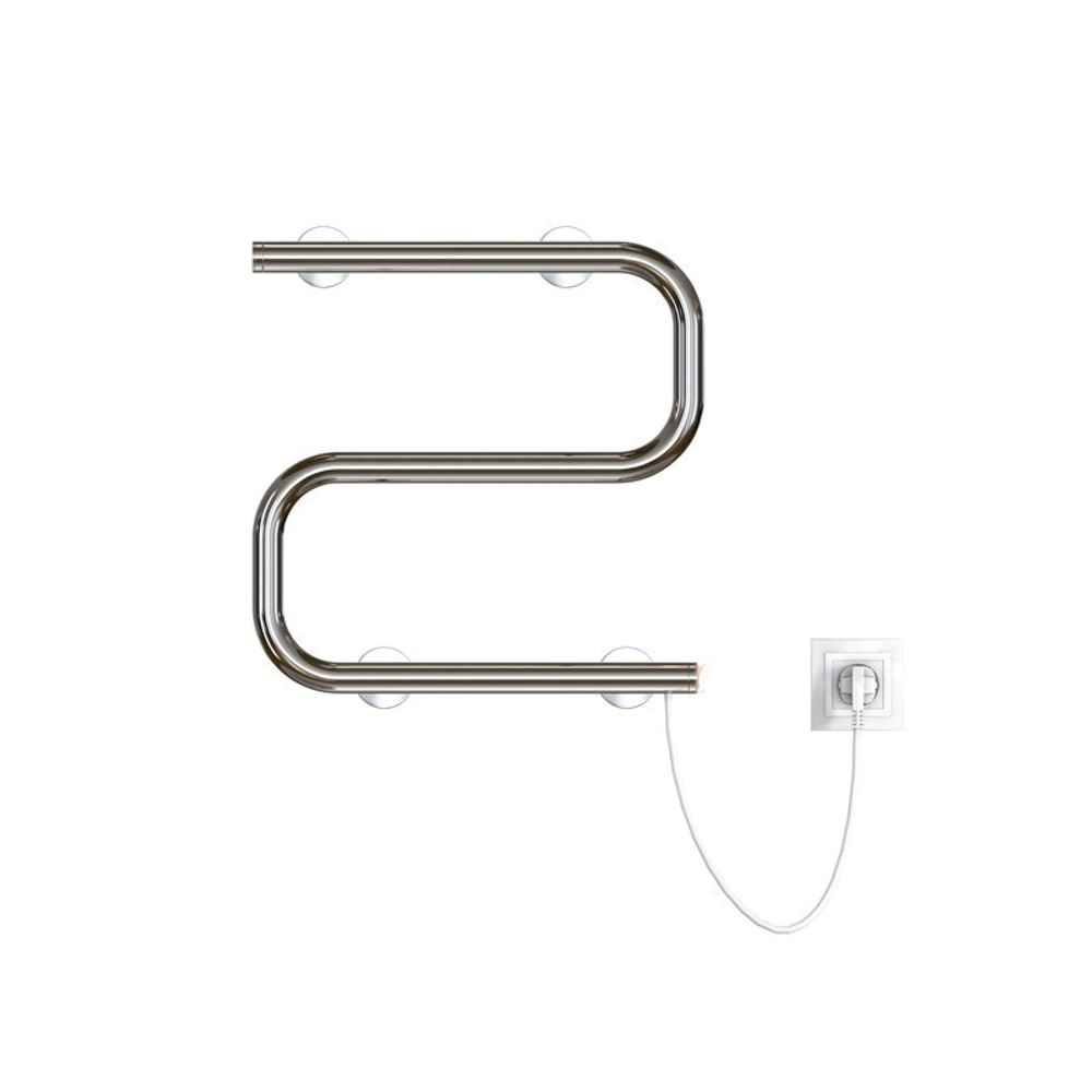 Полотенцесушитель MIXLINE SIMPLE S 40x40 (кнопочный выкл, 100 Вт) ХРОМ