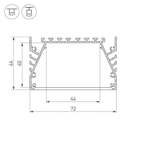 Профиль Arlight KLUS-POWER-W70-2000 ANOD 019879