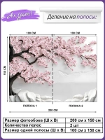 Объемные 3D Фотообои Сакура горы и цветы
