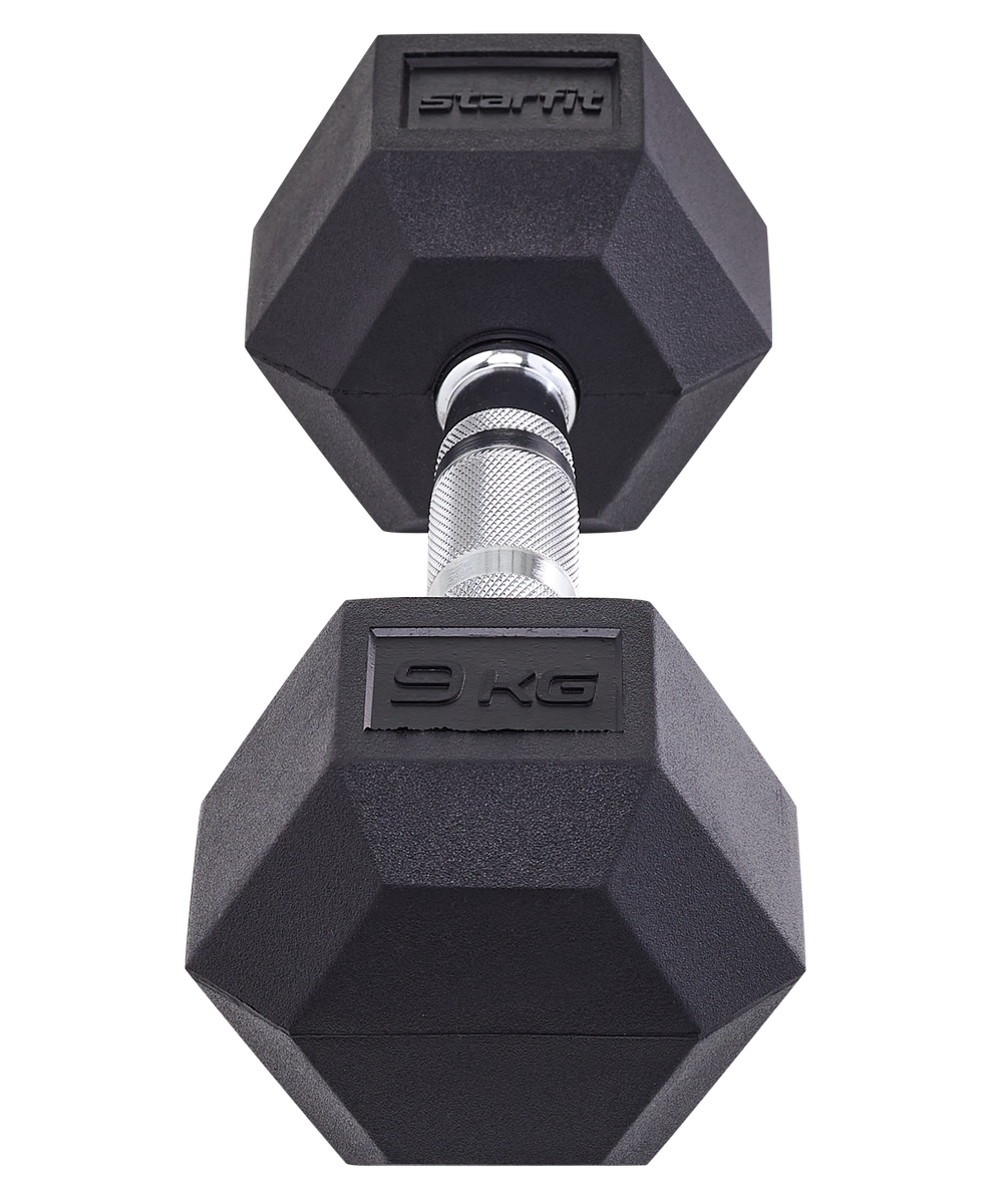 Гантель гексагональная DB-301 9 кг, обрезиненная, черный