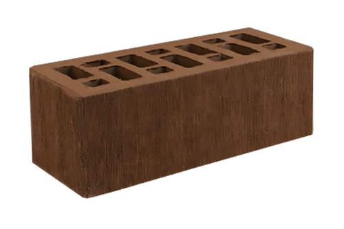 Старооскольский кирпич лицевой Коричневый, Бархат, 1,4NF