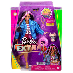 Barbie Extra - Мода для кукол и домашних животных + Аксессуары № 13 Спортивное платье Черно-розовые волосы HDJ46