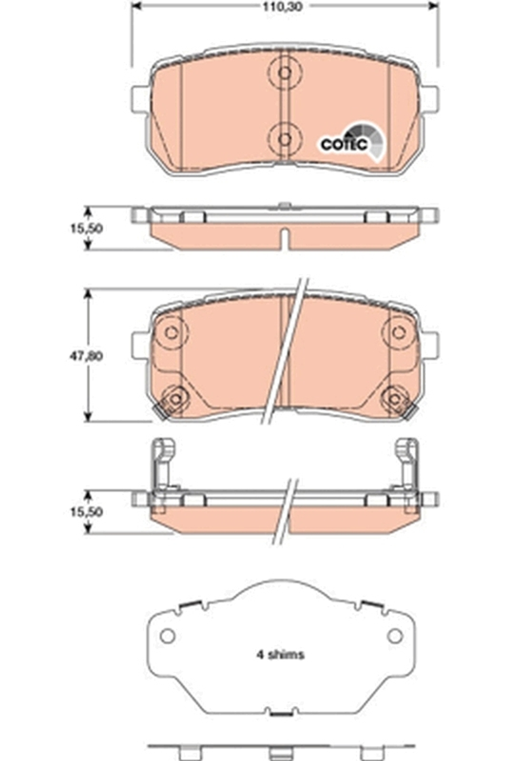 TRW - GDB3449-TRW - Brake Pad Set, disc brake