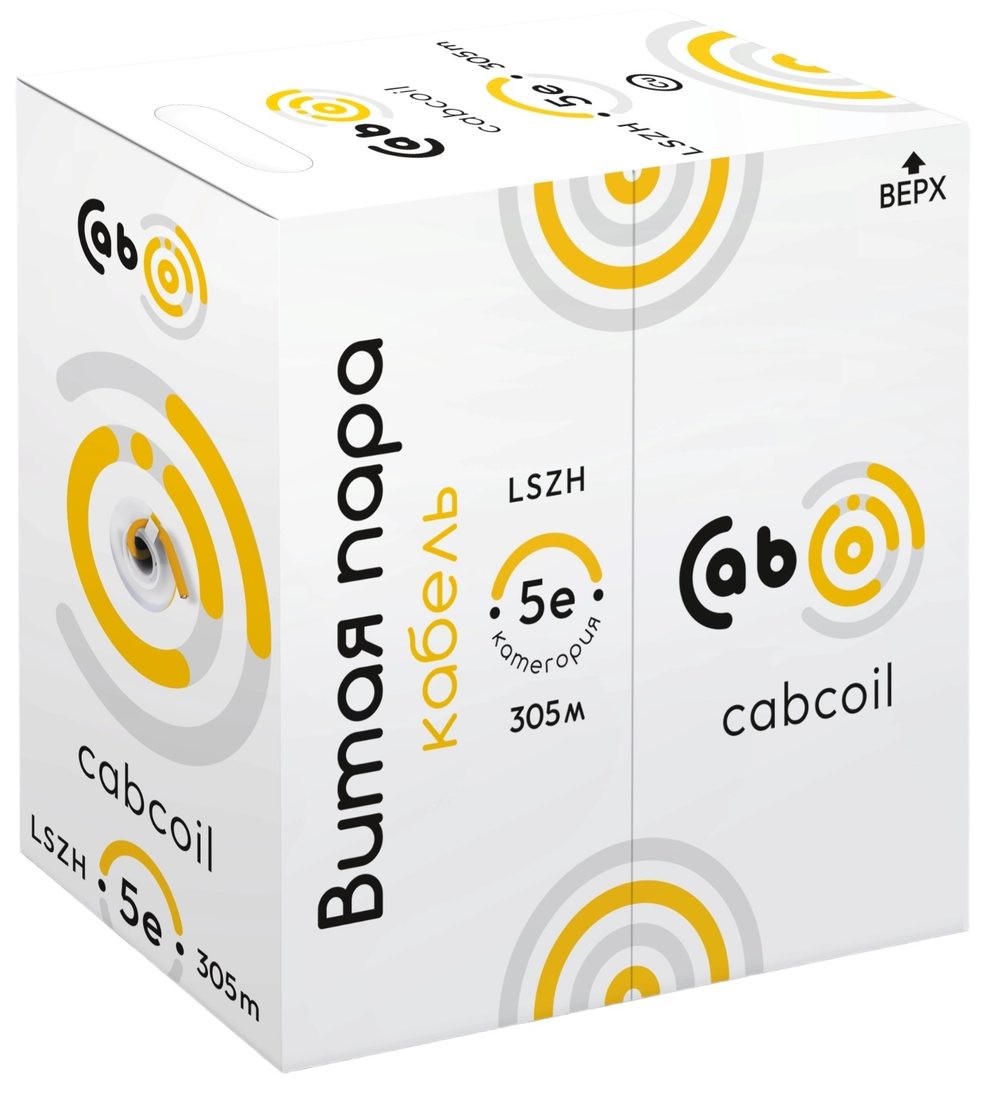 Кабель витая пара U/UTP 5e кат. 4 пары Cabcoil CC-U/UTP4-C5-SOLID-IN-CU-LSZH