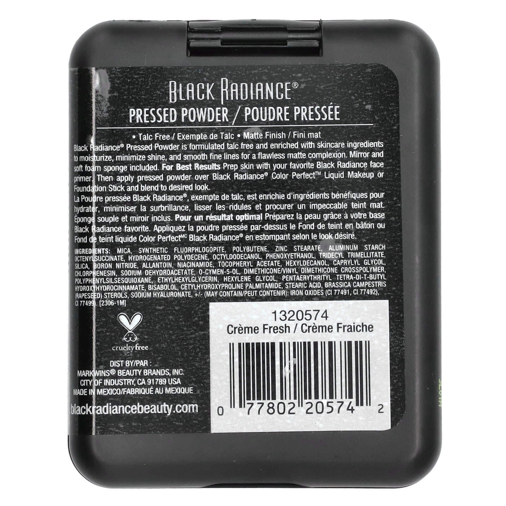 Black Radiance, прессованная пудра, 1320574, свежесть крема, 4,7 г (0,16 унции)