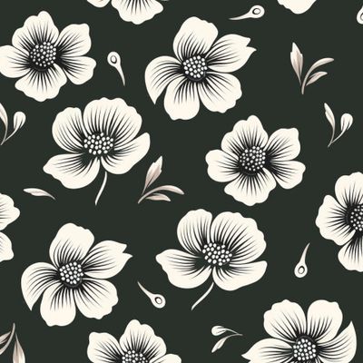 Цветы на черном фоне