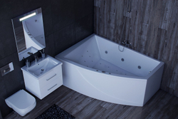 Акриловая ванна Aquatek (Акватек) Оракул 180x125 L, с каркасом, с фронтальной панелью, со сливом-переливом