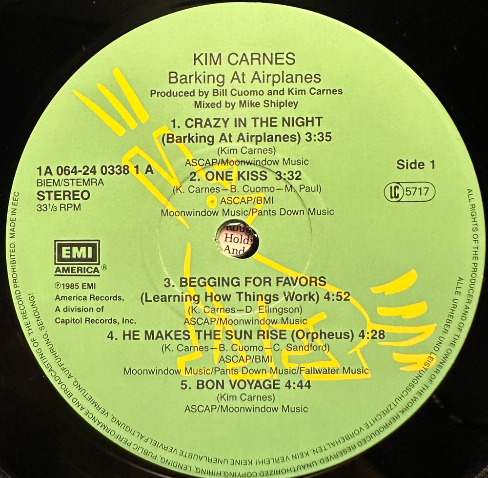 Kim Carnes - Barking At Airplanes (Голландия 1985г.)
