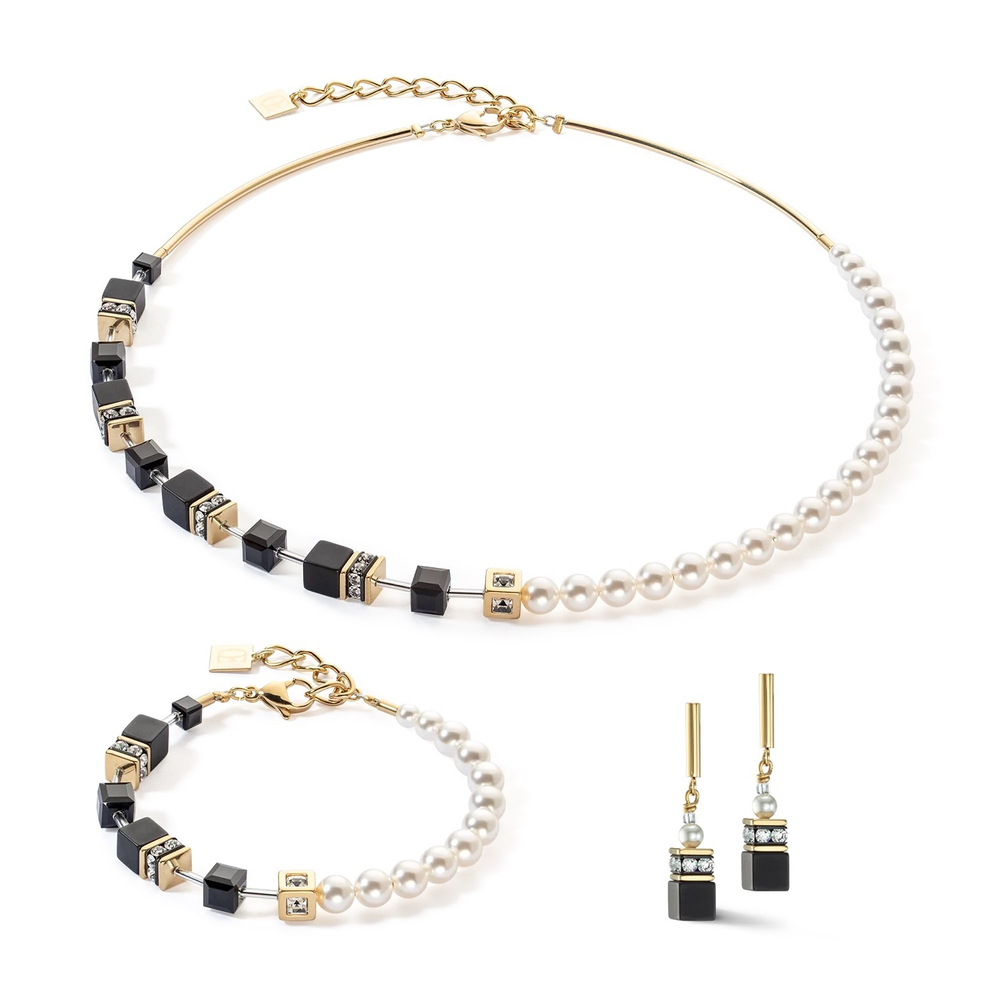 Серьги-пусеты Coeur de Lion Black-Gold 5086/21-1316