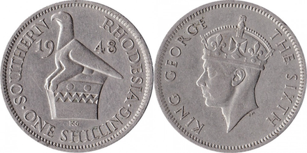 Южная Родезия 1 шиллинг, 1948 - 1952 Георг VI VF