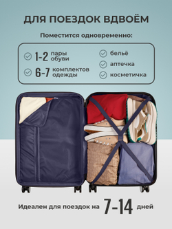 Набор S/M ручная кладь и средний Серебристый