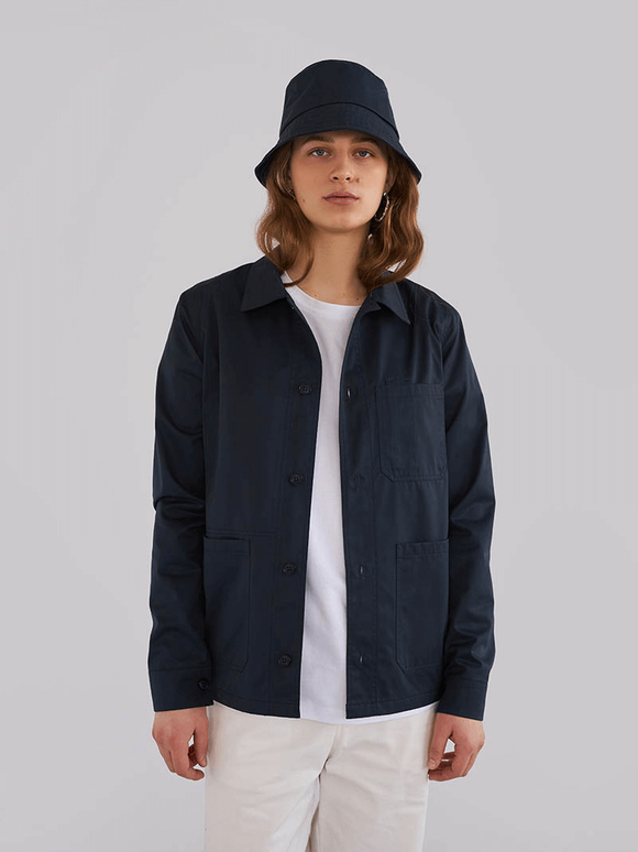 Синяя рабочая рубашка с карманами