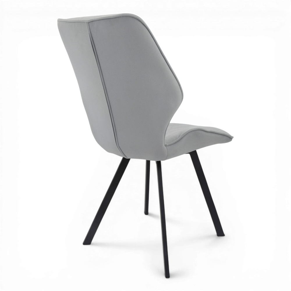 Стул "Раф" (арт. 342), велюр Бренди В22 серый, ножки черные.