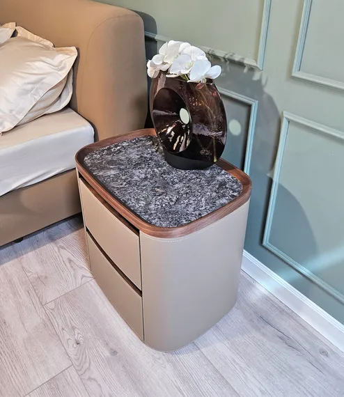 Тумба прикроватная 4242, оливково-серая