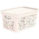 Корзина универсальная для хранения с крышкой «LEAVES», цвет молочный, 27.4*19.7*14см. 5.5л✦
