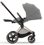 Коляска Cybex Priam IV Rosegold complete Aton S2 Ocean Blue Base One 4 в 1 Mirage Grey