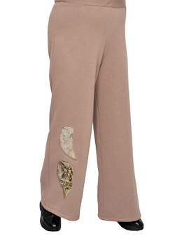Брюки широкие из футера с начесом Бабочки