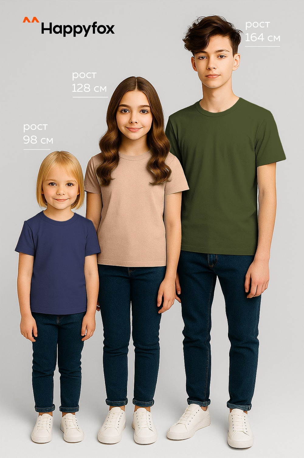 Набор детских футболок 3 шт. Happyfox