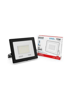 Прожектор светодиодный Elementary 70Вт 6500К IP65 5950лм 175-265В ДО ПРОМО G2 черн. GAUSS 613100370P