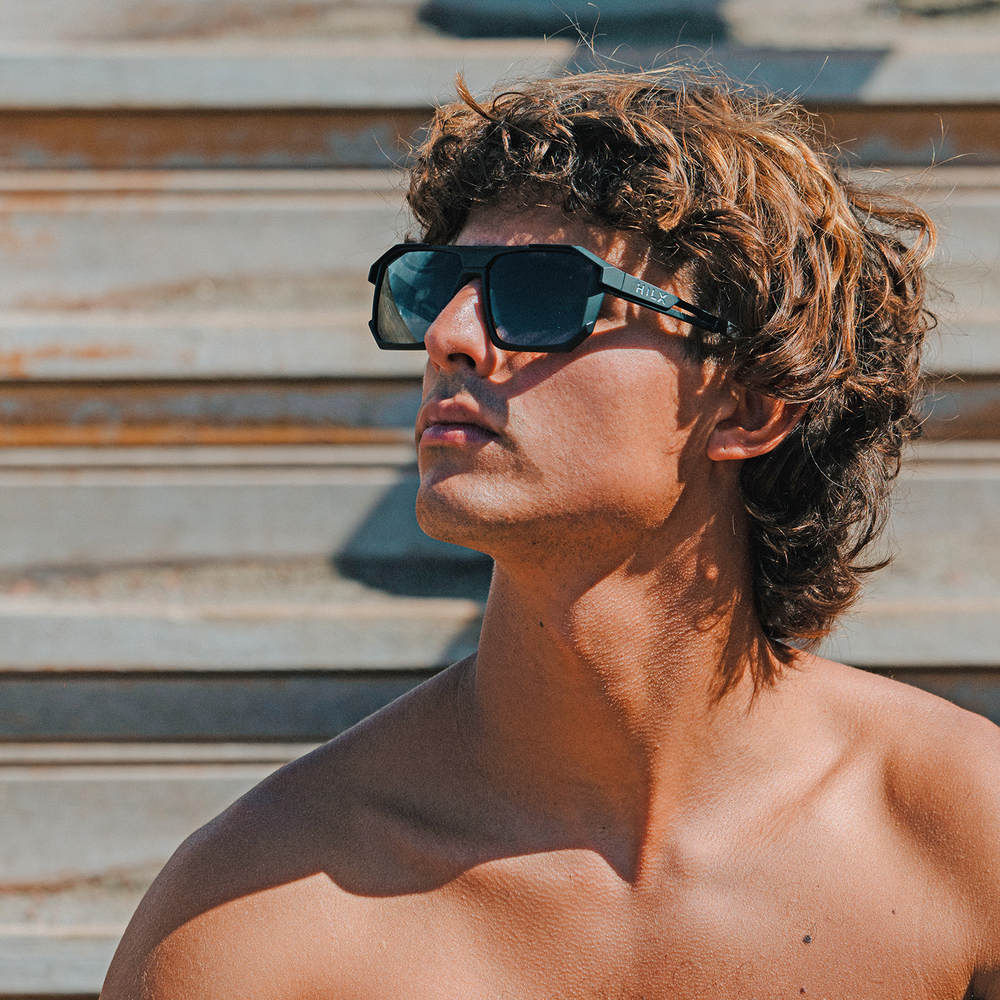 Спортивные очки HILX Juggernaut / Matt Solid Blue / Green Polarized Lens
