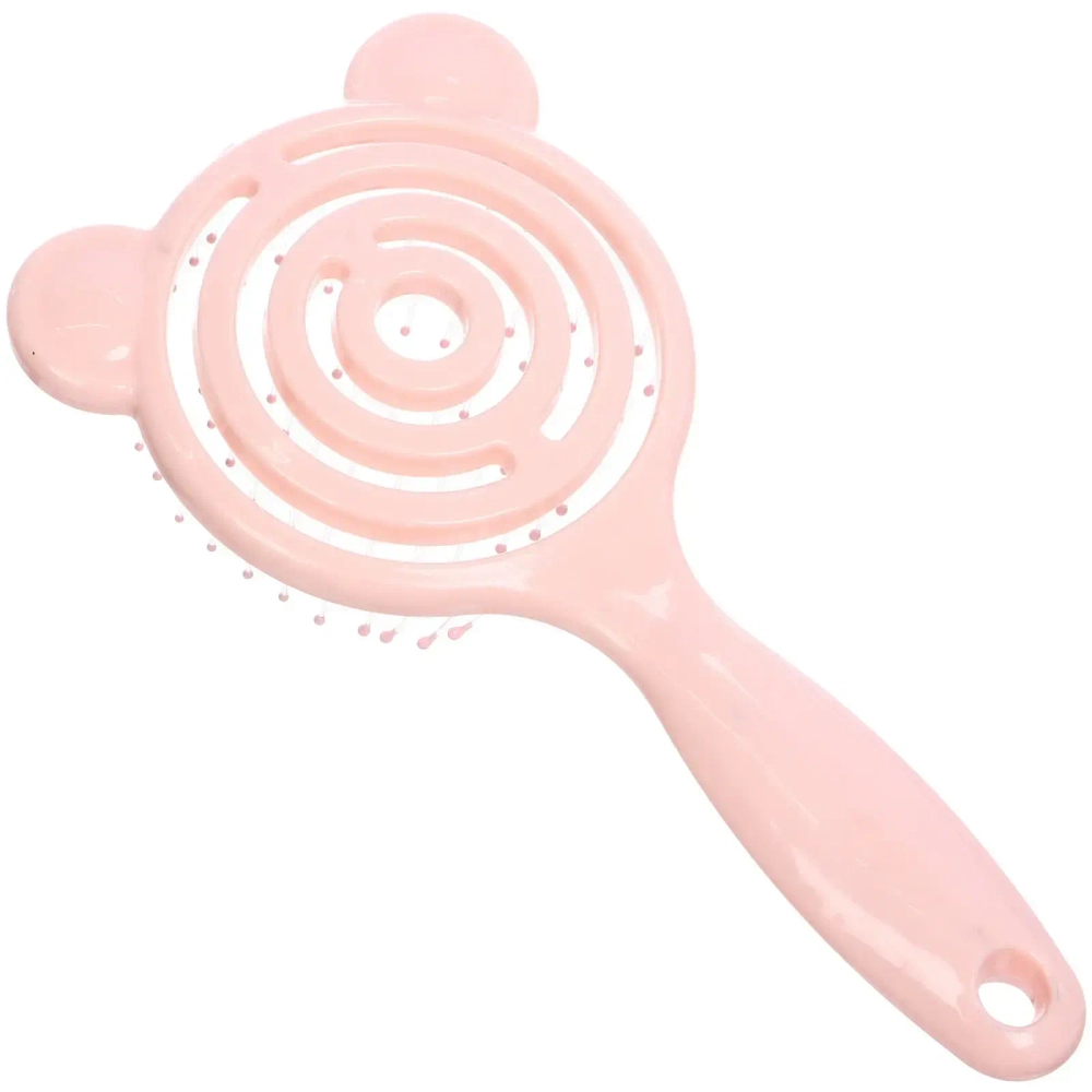 Расческа массажная продувная с ушками «Ушастик», цвет персиковый, 9*20см (Ultramarine блистер)