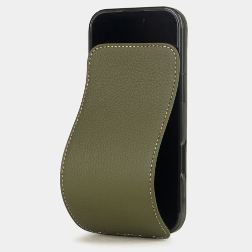 Чехол для iPhone 17 Air - кожа теленка, зеленый