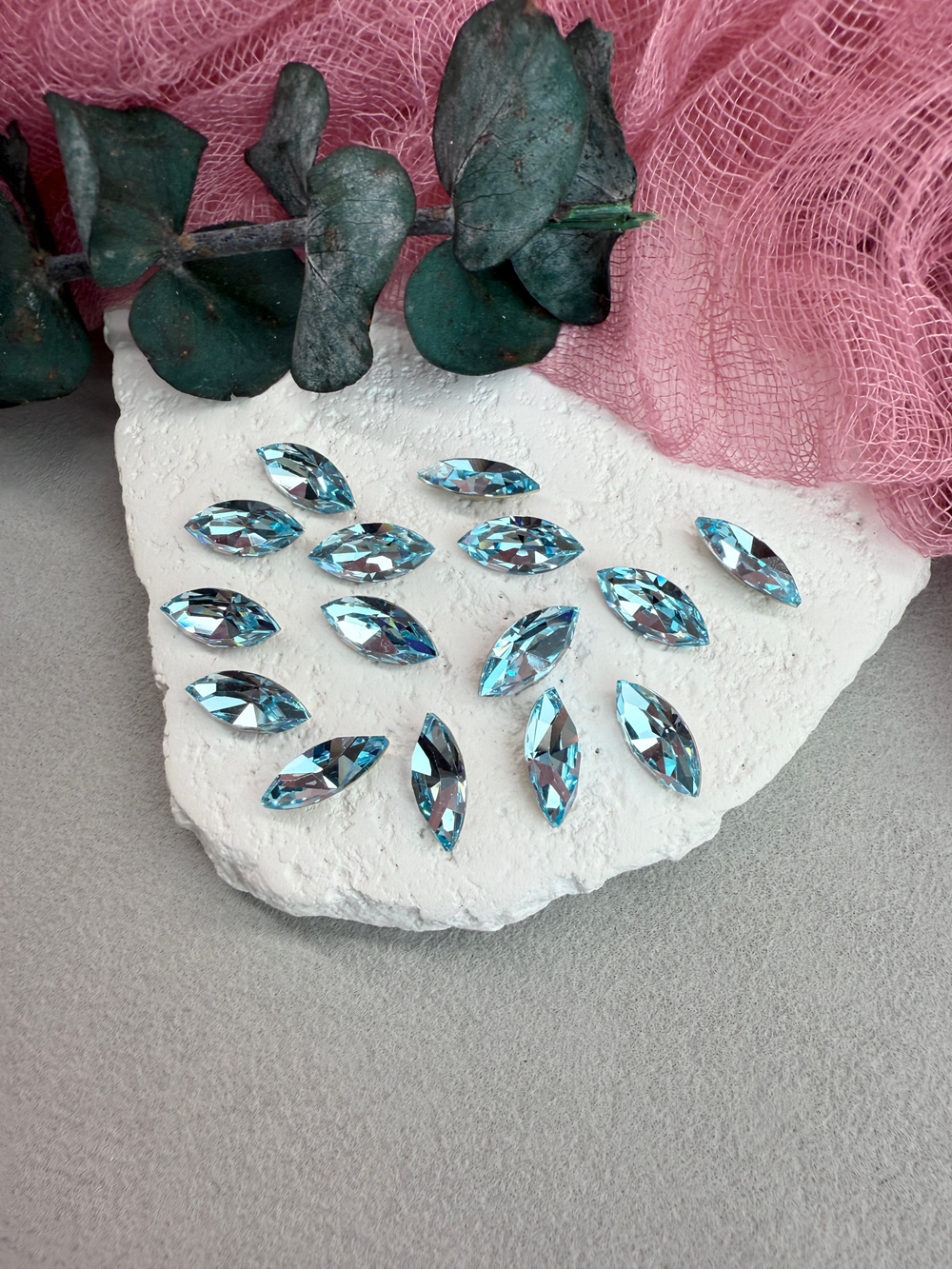 Наветт Navette 15*7 мм, Aquamarine