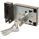 Замок накладной дверной, Омега, 3Н1, 00-00000619, бронза