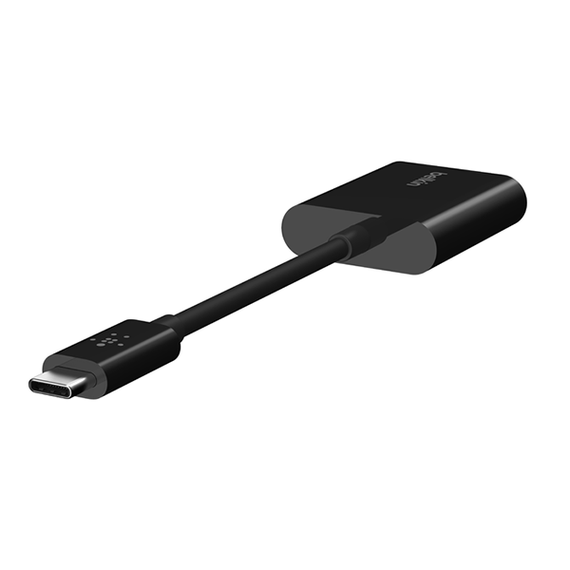 Адаптер Belkin USB Type-C для аудио и зарядки (F7U081BTBLK/F7U081btBLC), черный