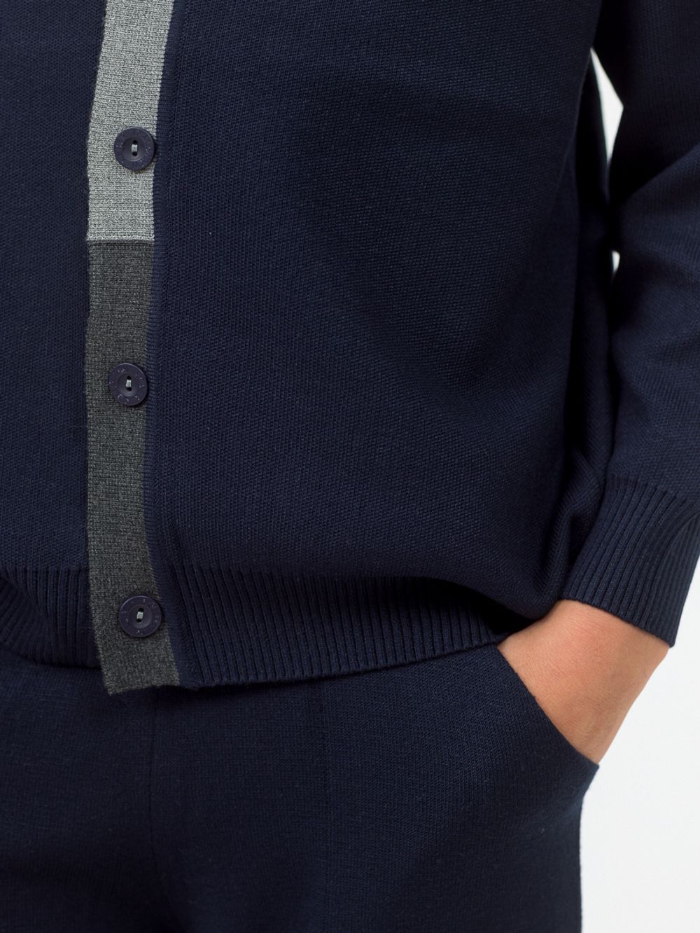 Кардиган для мальчика на пуговицах в школу AT1078 синий