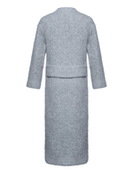 Женское пальто серое прямое из шерсти-букле