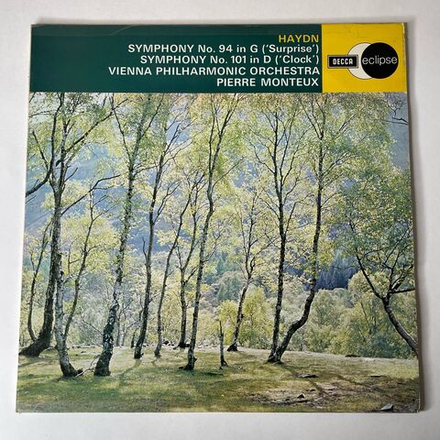 Винтажная виниловая пластинка LP Haydn Гайдн, Vienna Philharmonic Orchestra Symphony No. 94 In G Surprise Symphony No. 101 In D Clock (Англия 1971)