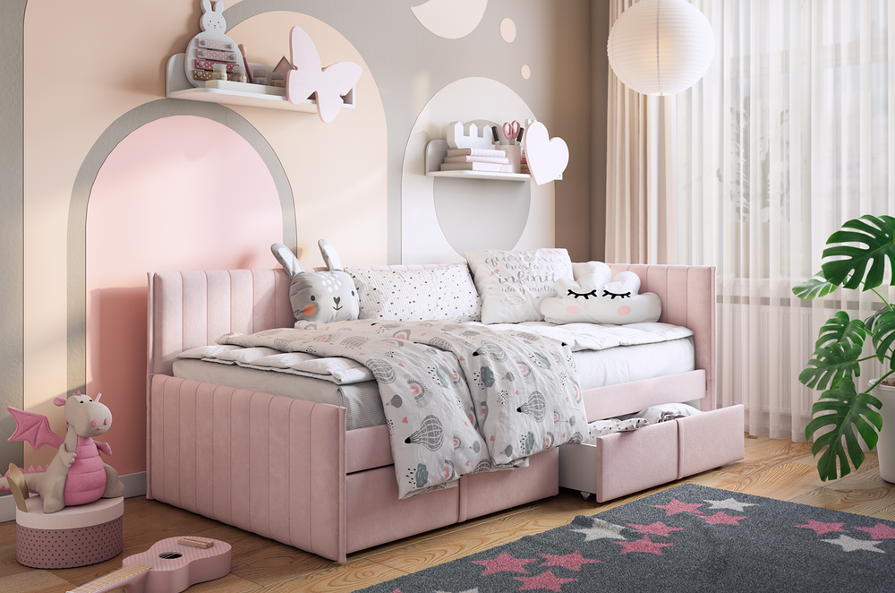 Кровать тахта с ящиком Твикс (велюр) МФ Мебельсон, г. Ижевск