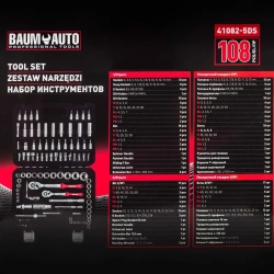 Набор инструментов 108пр. 1/4'', 3/8''(6гр.) Baum Auto BM-41082-5DS