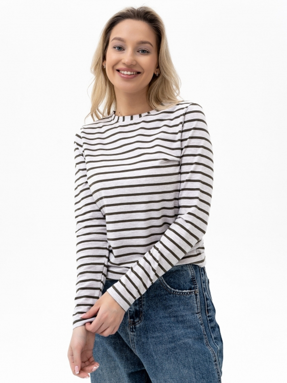 Лонгслив жен.арт.1006/3-9,бежево-зеленый (42)