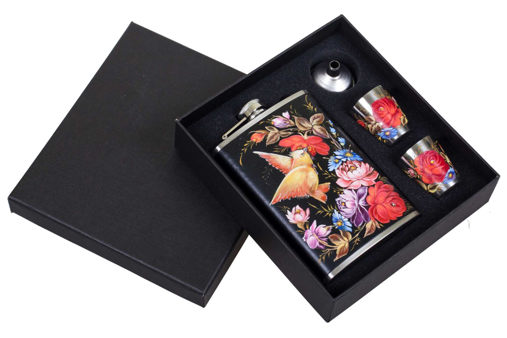 Набор фляжка, стаканчики и воронка