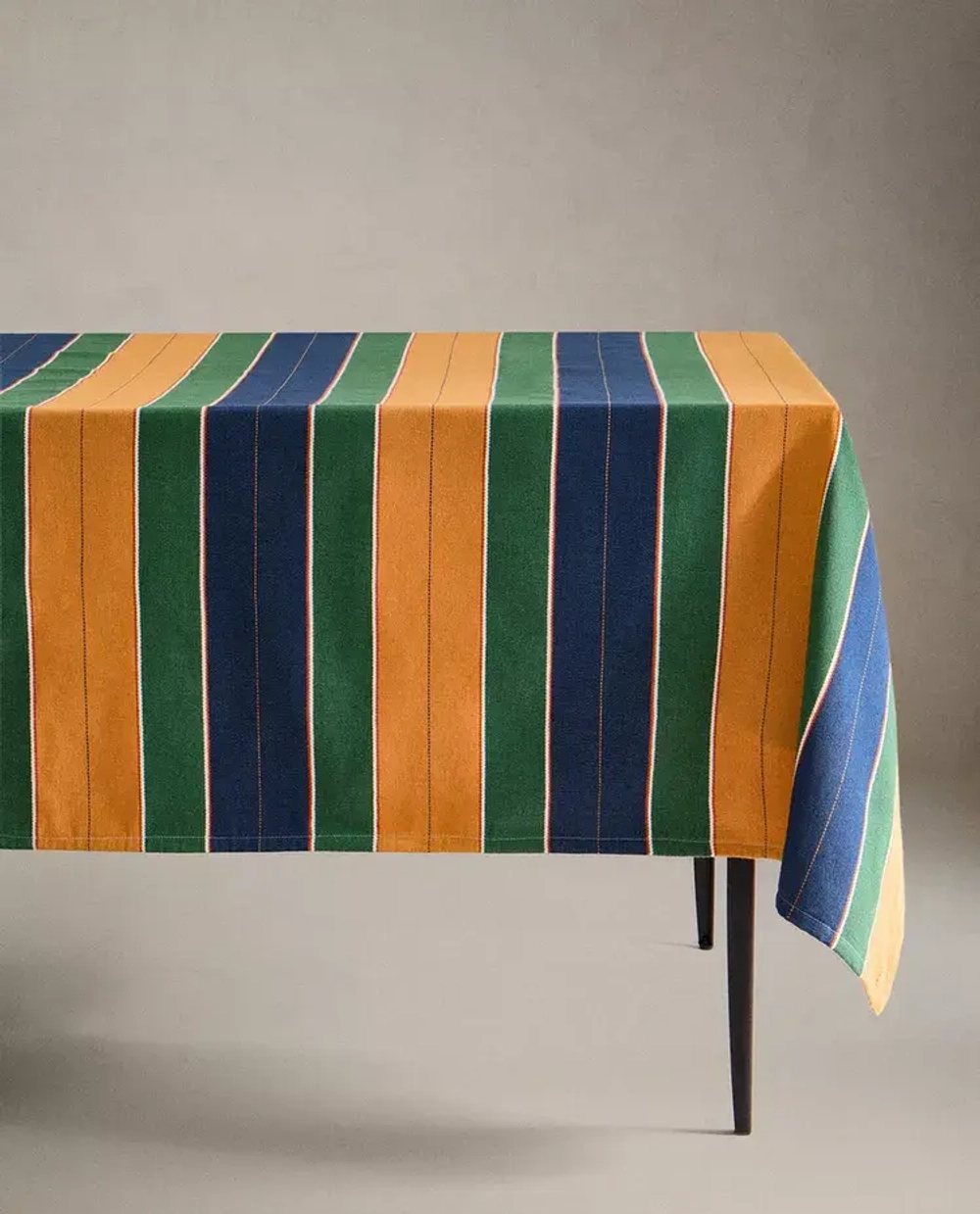 ZARA HOME СКАТЕРТЬ В ЦВЕТНУЮ ПОЛОСКУ, ЗЕЛЕНЫЙ