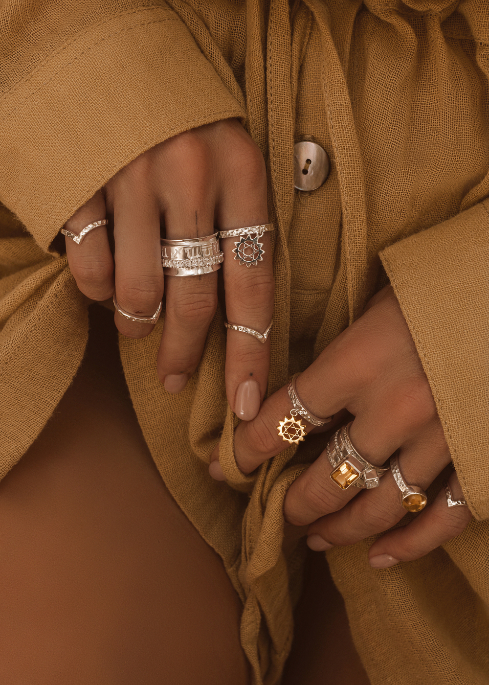 Кольцо «Анахата» с позолотой