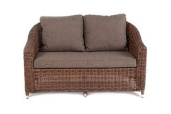 "Кон Панна" диван из искусственного ротанга двухместный, цвет коричневый