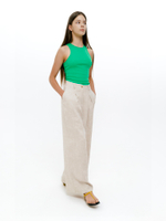 Wide straight linen trousers