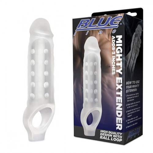 Насадка на пенис BlueLine Mighty Extender, текстурированная, 13 см