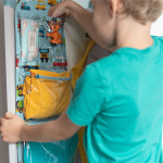 Набор для детского сада: кармашек, коврик, мешок. Машинки принт