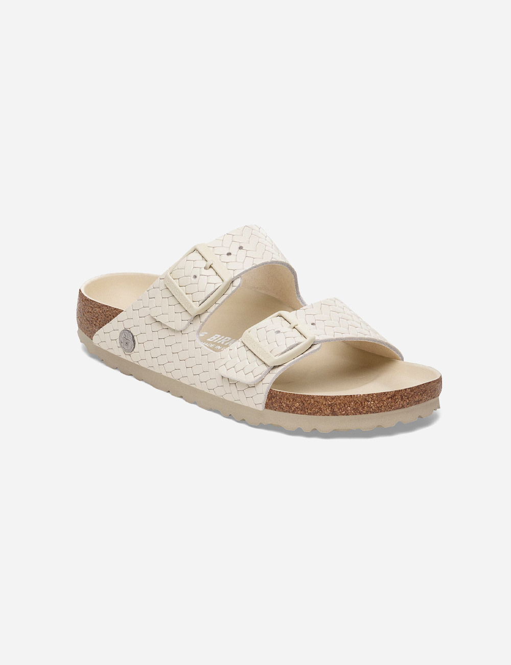 Birkenstock Arizona Rivet Woven Emboss Ecru Sandals "White"