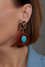 Серьги Nature Bijoux, Surabaya, с агатом, говлитом и раковиной тигровой Ципреи, NB25.2-12-90312 (кор