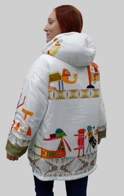 Двусторонняя куртка «Прелюдия к цивилизации», по мотивам одноименной картины художника-сюрреалиста Виктора Браунера