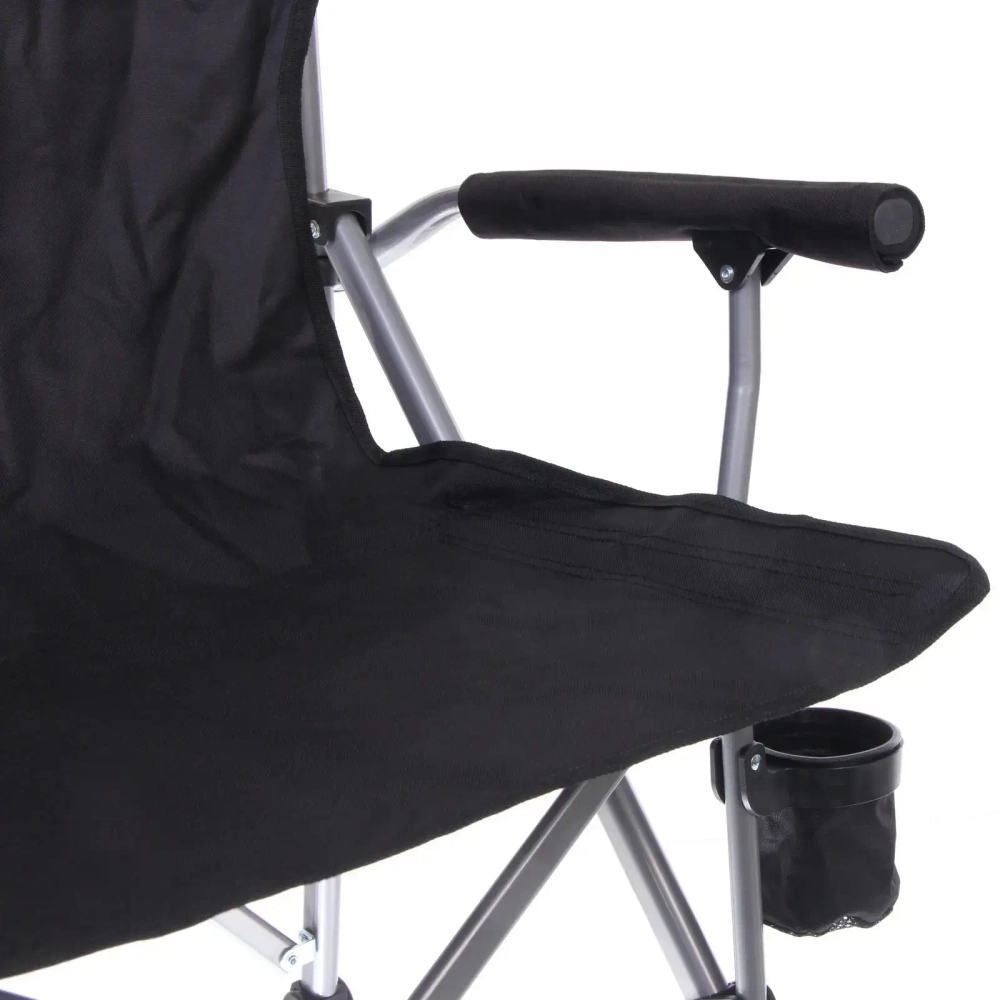 Кресло складное с подлокотниками до 100 кг SJ-0054, 58*58*92 см, цвет: чёрный, ТуристМастер