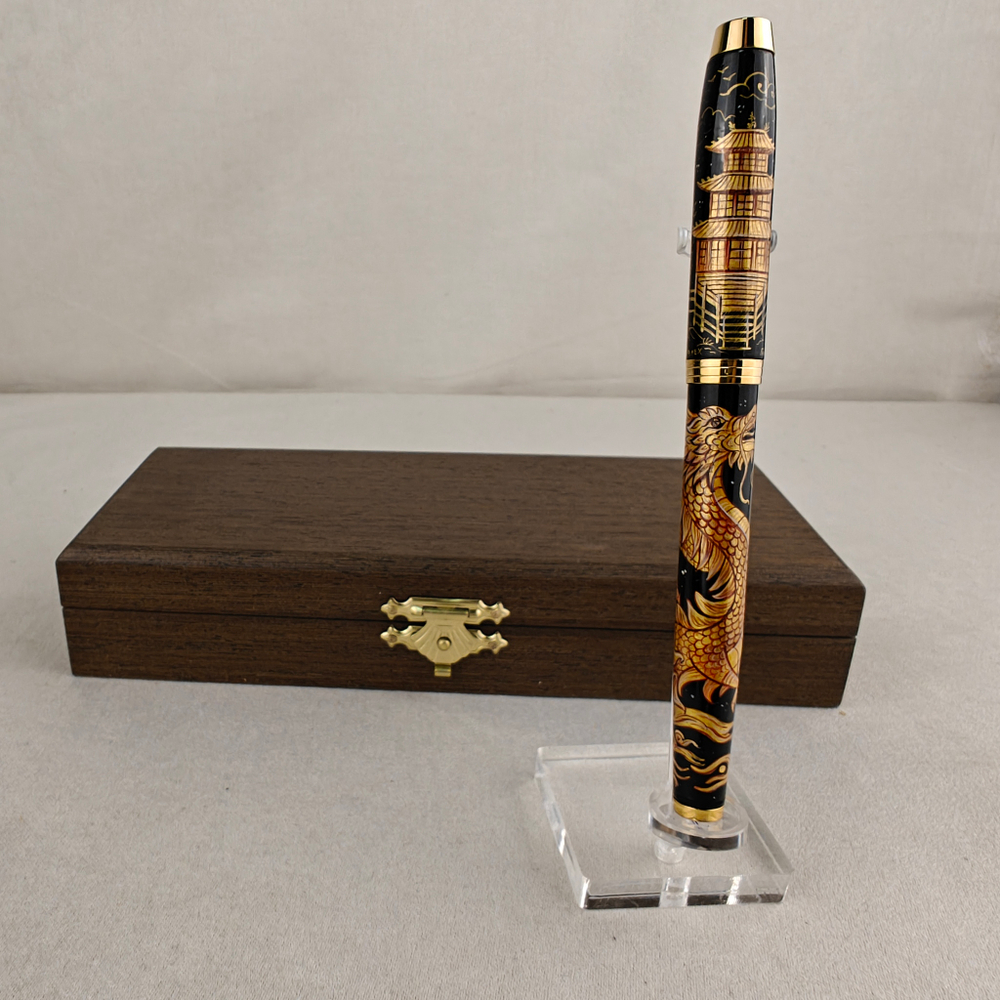 Ручка расписная Паркер "Золотой дракон" в футляре